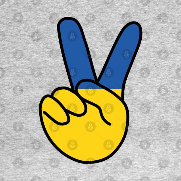 Ukraine Flag V Sign by DiegoCarvalho